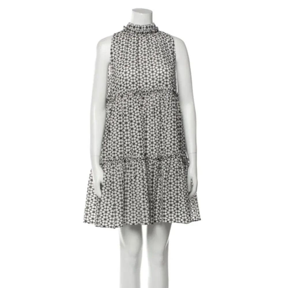 LISA MARIE FERNANDEZ Floral Print Mini Dress Black & White Cutout